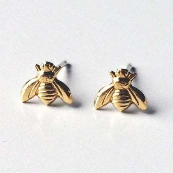Jewelry - NEW Gold Tiny Bee Stud Earrings